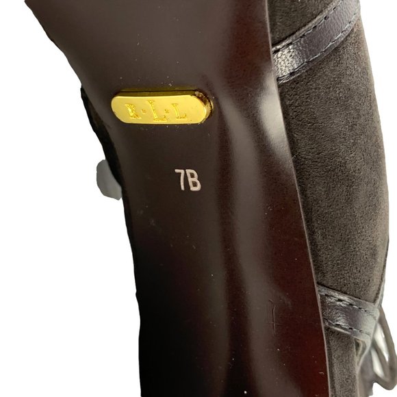 LAUREN RALPH LAUREN Mimi Gray Suede Open Toe Bootie - Picture 3 of 12